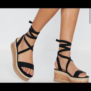 Draw To A Close Wrap Cork Sandals